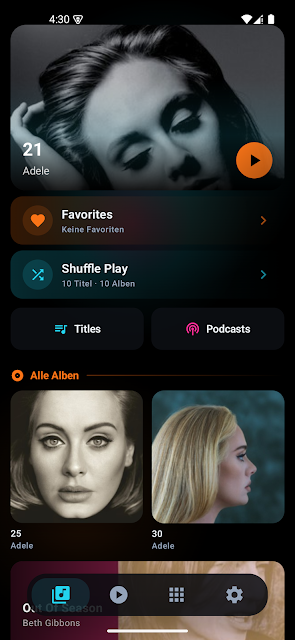 Vibe Music & Podcast Launcher — album grid